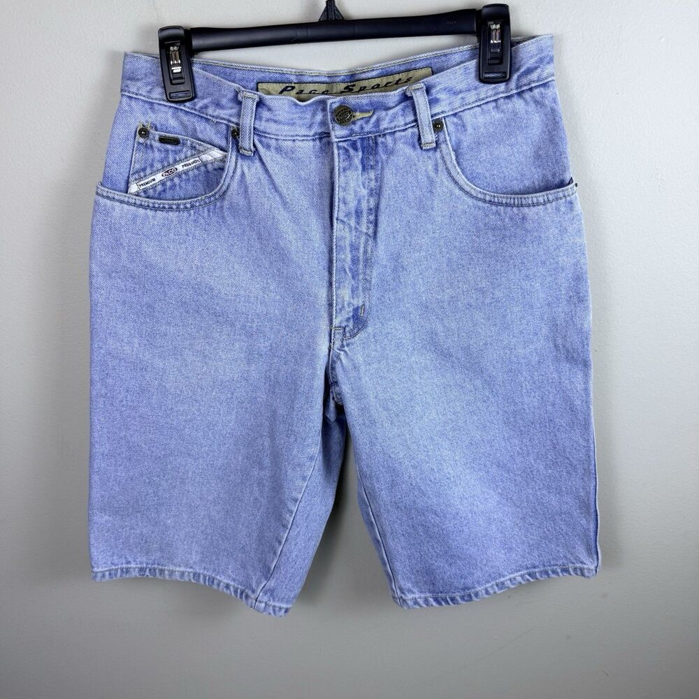 VTG Paco Sport Blue Jean Denim Shorts Mens 30 x 12 Grunge Skater Light Wash
